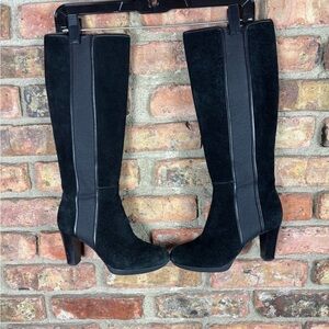 BOSS Hugo Boss Boots Knee High Suede High Heel Black 36
